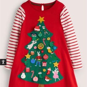 Mini Boden advent Christmas dress 7-8Y NWT